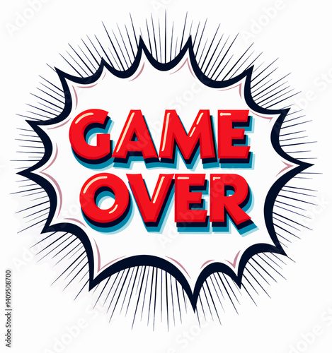 Red "Game Over" Comic Burst on White