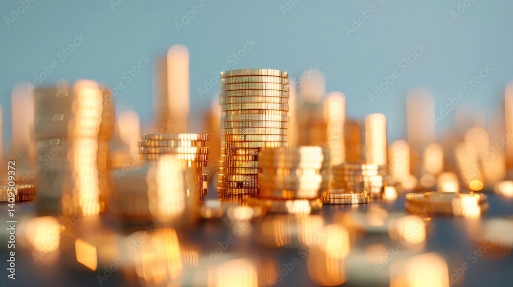 多数の金貨が積み重ねられた輝く金色のクローズアップ背景 投資と金融の概念 多数の金貨が積み重ねられた輝く金色のクローズアップ背景 投資と金融の概念