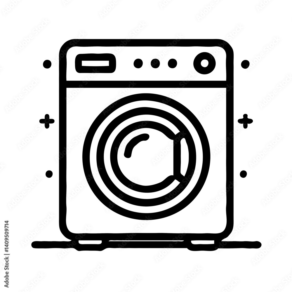 Washing Machine Outline Design with Minimalist Style Washing Machine Outline Design with Minimalist Style