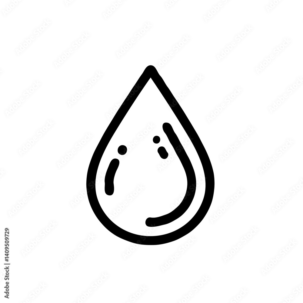 Water drop icon in minimalist style on white background Water drop icon in minimalist style on white background