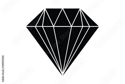 diamond Icon silhouette vector illustration on white background