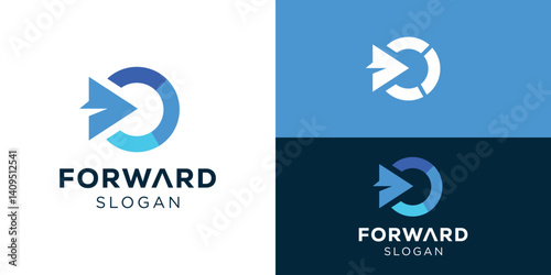 Simple forward logo design. Business forward logo design vector illustration.