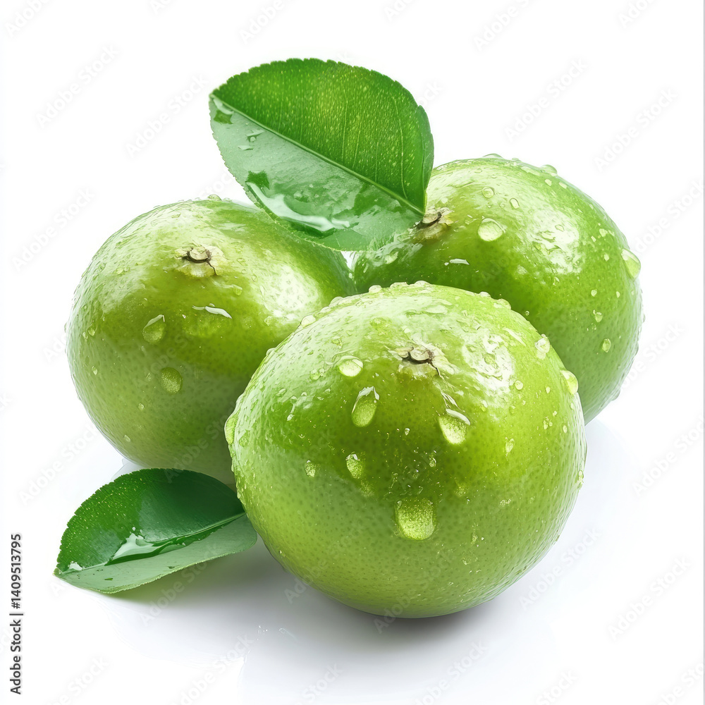 Obraz premium water drops splashing on lime fruits