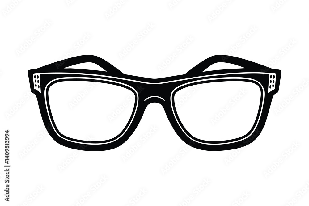 Fototapeta premium glasses silhouette vector illustration on white background