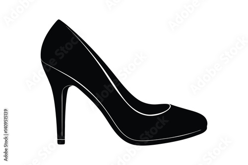 fashionable women shoes silhouette vector illustration