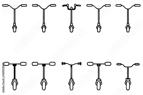 handlebar line art illustration for cycling enthusiasts