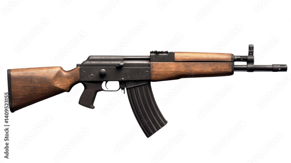 Military Grade Weapon: A high-angle studio shot displays a precision-engineered rifle, emphasizing the weapon's robust build, and tactical design. A detailed portrayal of power, weaponry, and defense. Military Grade Weapon: A high-angle studio shot displays a precision-engineered rifle, emphasizing the weapon's robust build, and tactical design. A detailed portrayal of power, weaponry, and defense.