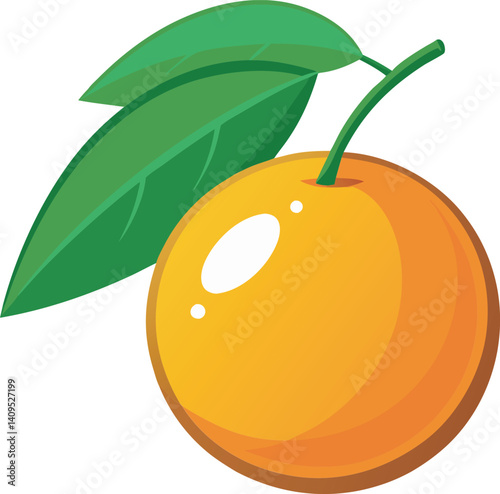 A vibrant vector art illustration showcasing a beautiful kumquat fruit with detailed textures and bright, appealing colors.