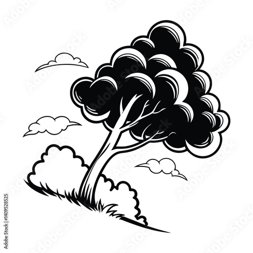 Storm cloud silhouette Vector