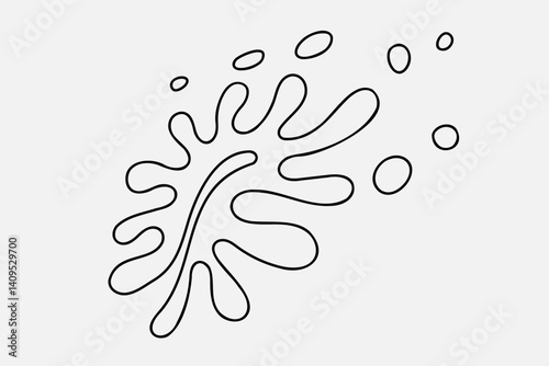 Random Shapes Organic Doodle Blobs. Outline 2d vector image. Sticker for social media. Backdrop.