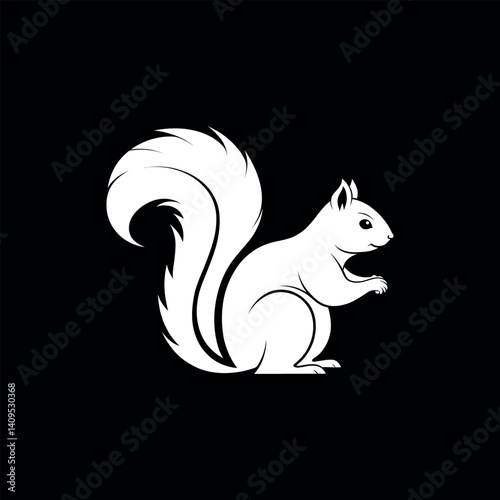 squirrel silhouette logo vector line art logo design
