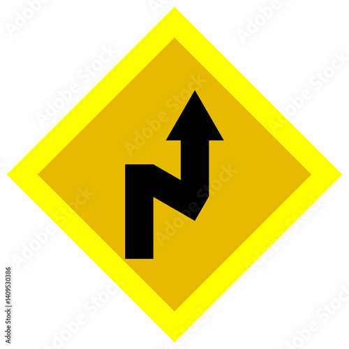 double turn right then left traffic sign