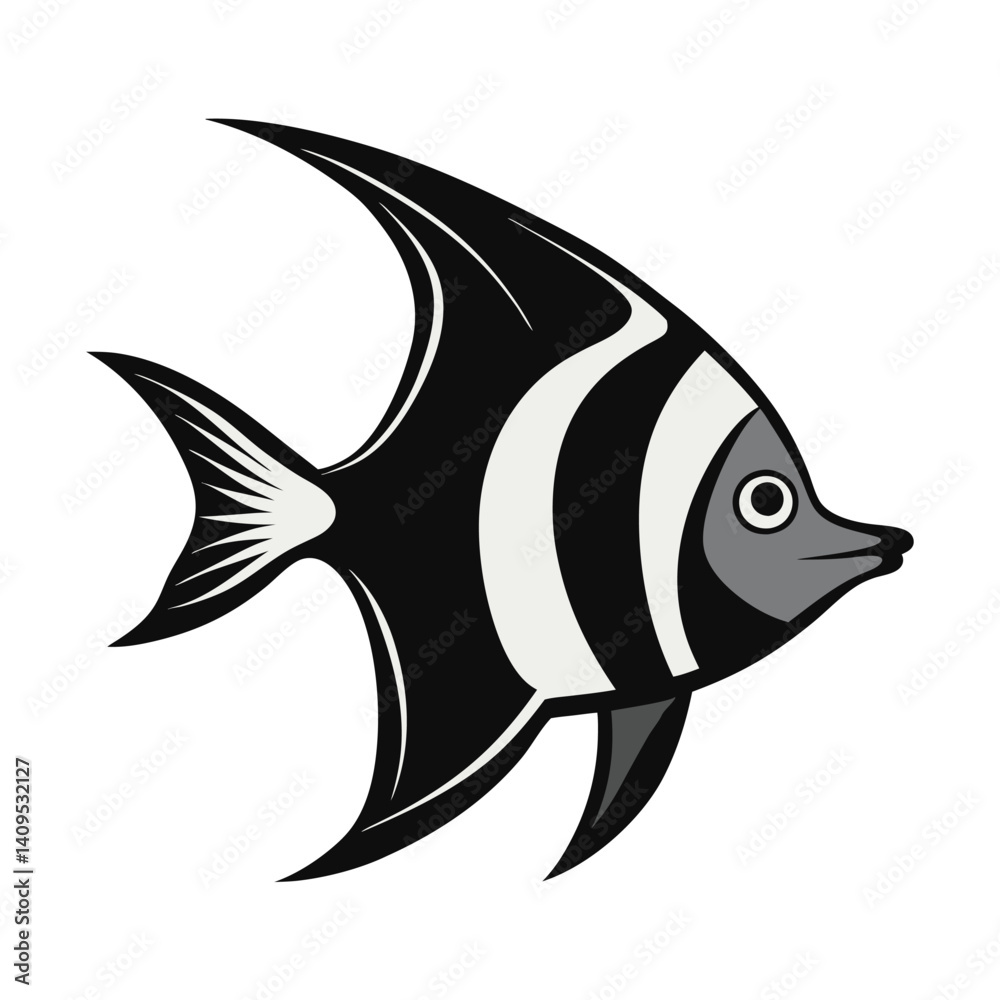 Fototapeta premium Black and White Striped Fish