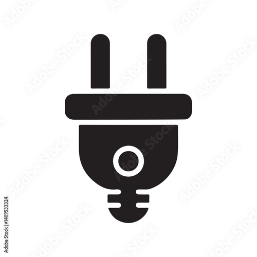 Power supply cable black isolated silhouette icon vector design with a white background
