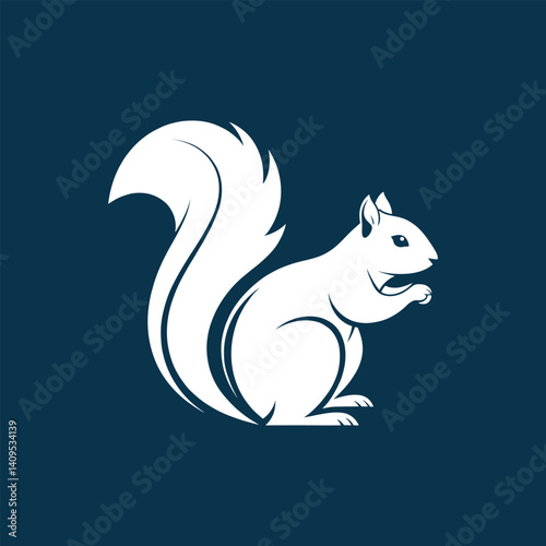 squirrel silhouette logo vector line art logo design

