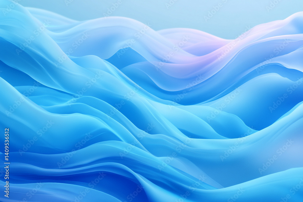 Obraz premium Serene blue waves flowing gently a calming abstract landscape