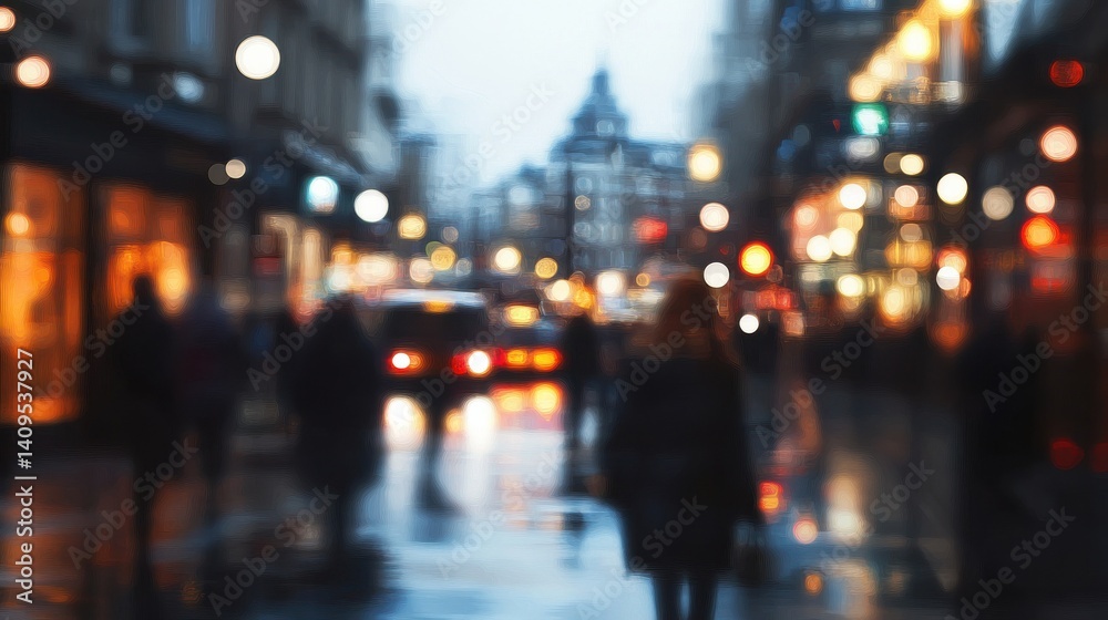 people in bokeh, street of London people in bokeh, street of London