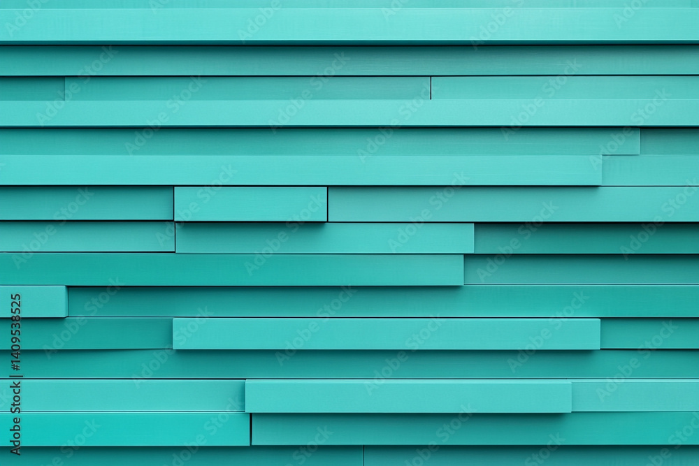 Fototapeta premium Teal geometric layered wall design abstract background modern art
