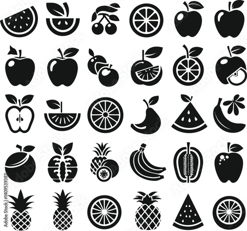 fruit icons set