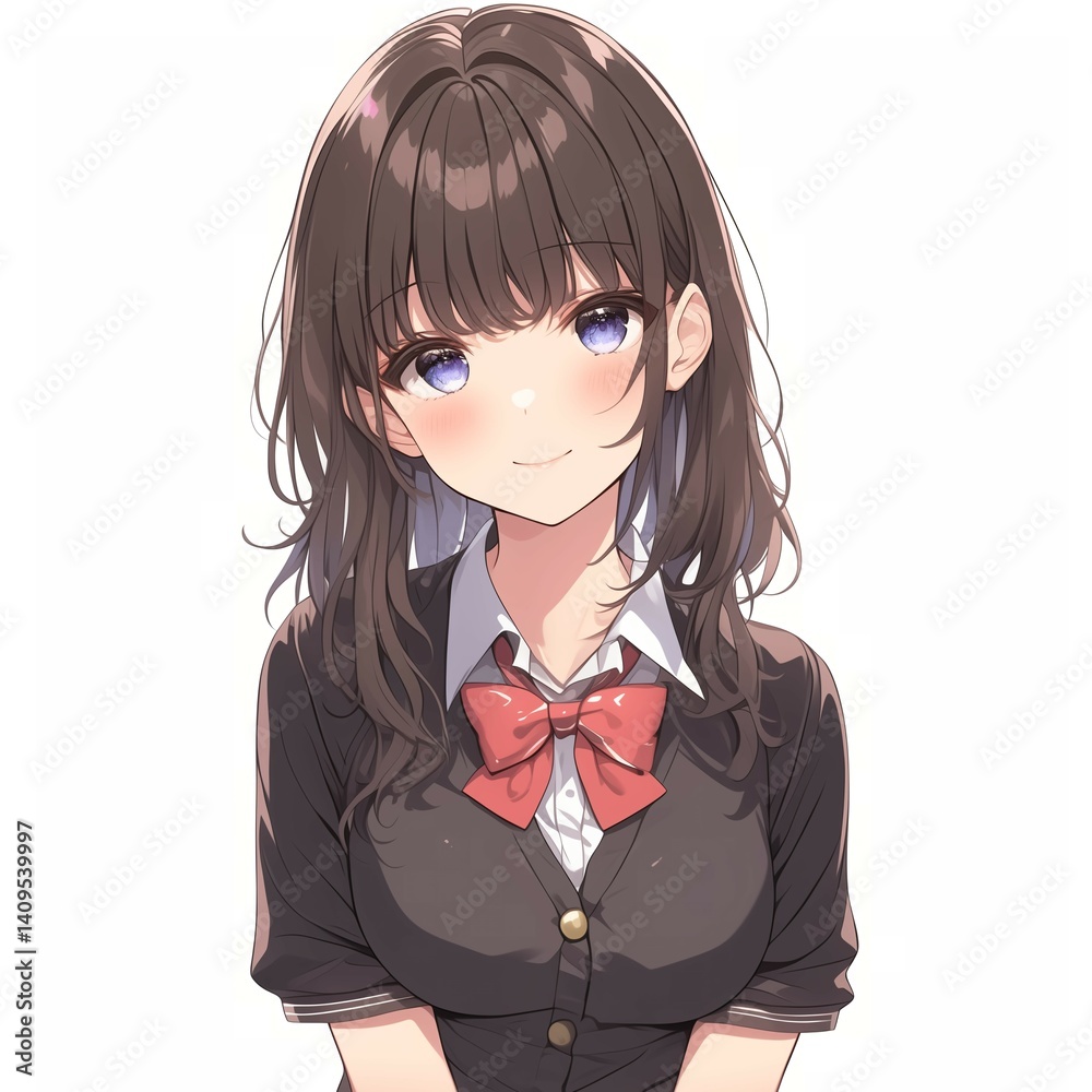 アニメ調の美少女の切り抜き用素材 アニメ調の美少女の切り抜き用素材