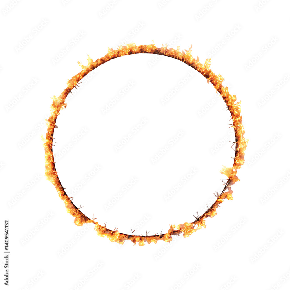 Fototapeta premium fire ring isolated on white background