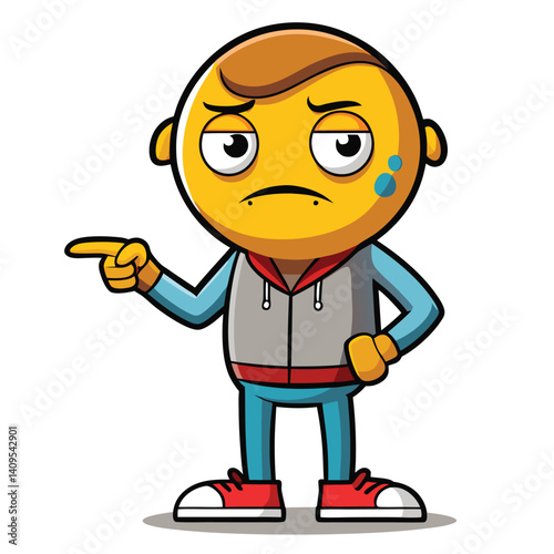 Upset cartoon character pointing (1)