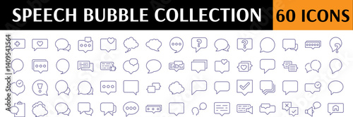 Wallpaper Mural Speech Bubbles, Talking, Conversation, Dialogues Thin Icons Collection. Editable Stroke. Perfect for Web Sites, Books, Cards, Apps Torontodigital.ca