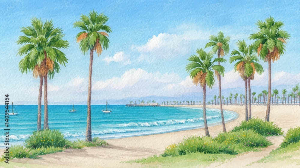 Fototapeta premium palm trees on the beach