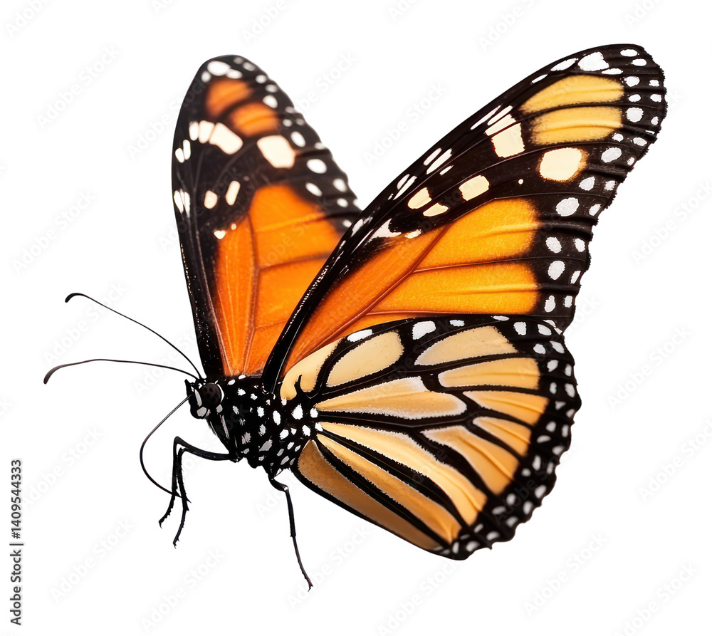 Fototapeta premium PNG Danaus plexippus butterfly invertebrate isolated monarch.