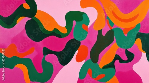 Abstract expressionist painting featuring vibrant color fields.