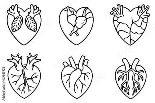 heart anatomy line art visual representation of heart valves
