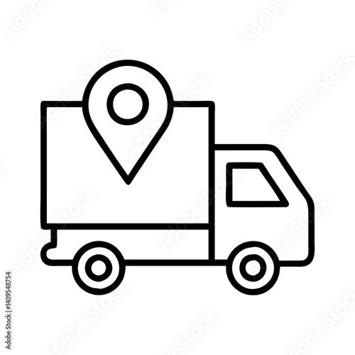 Delivery truck shipping logistics transport location pin point service route destination cargo van