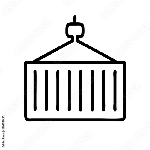 Illustration of shipping container cargo freight logistics import export transportation commerce global trade