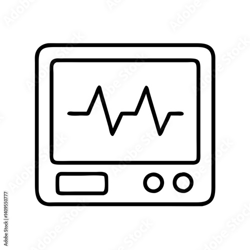Outline ekg monitor heart rate electrocardiogram medical device healthcare equipment vital signs display