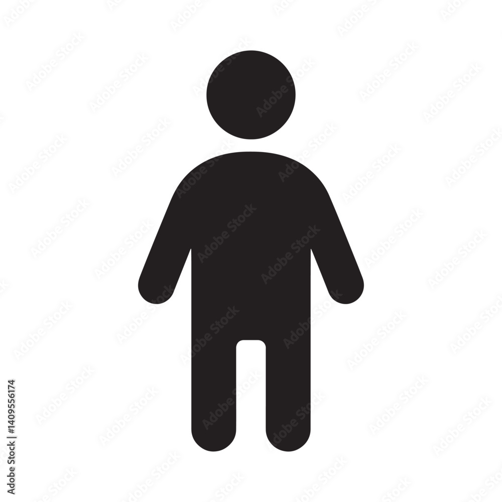 Generic Person Icon Representing User Profile, Accessibility, and Human Interaction Editable Vector Illustration isolated on a white background