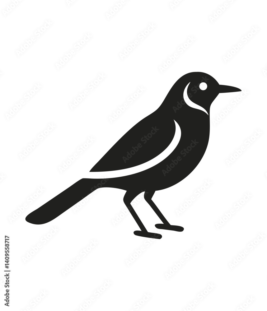 Fototapeta premium Bird Silhouette: Minimalist Nature-Inspired Design