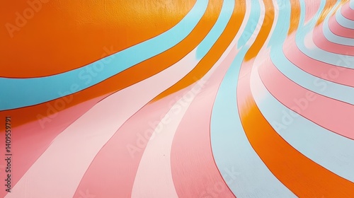 Wallpaper Mural Colorful abstract design with flowing, striped patterns. Torontodigital.ca