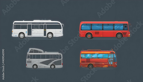 Four different bus types illustration