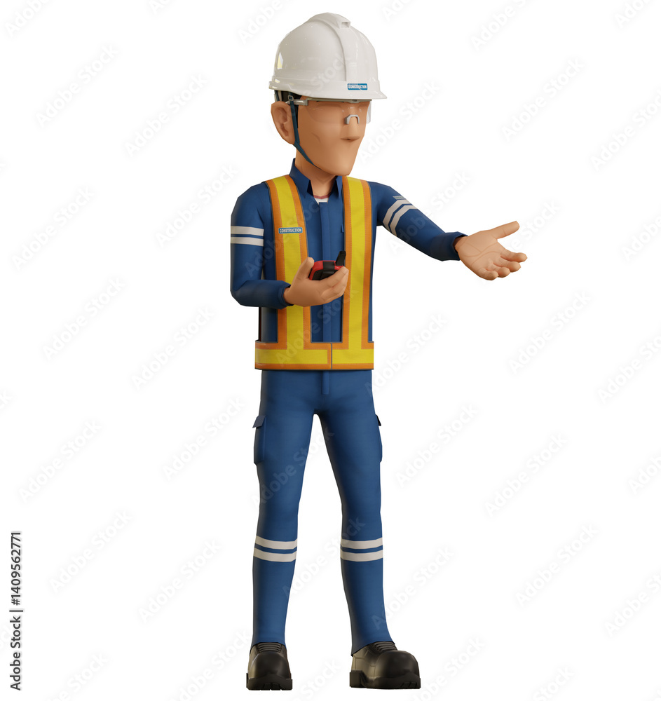 Isolate industrial worker pose introduction Isolate industrial worker pose introduction