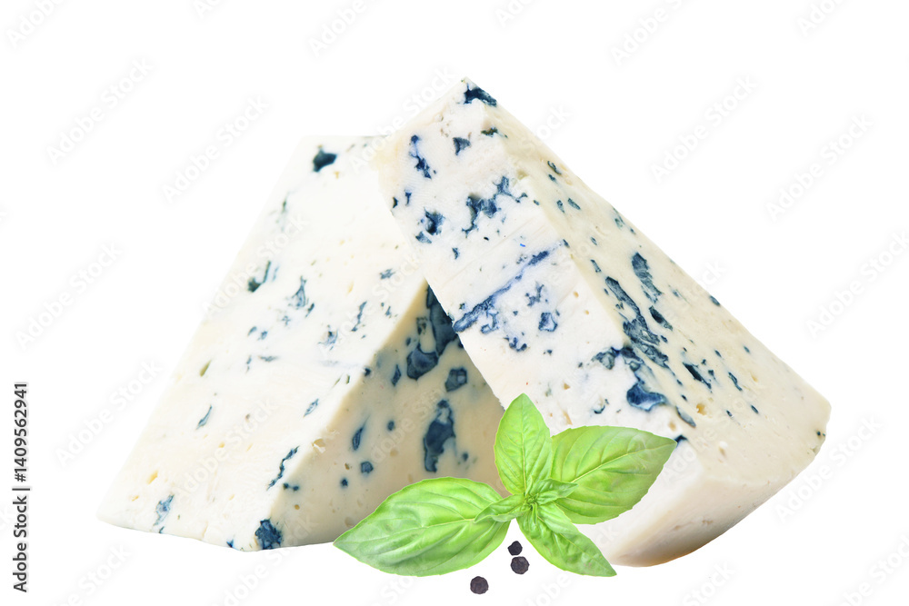Blue cheese isolated on white background