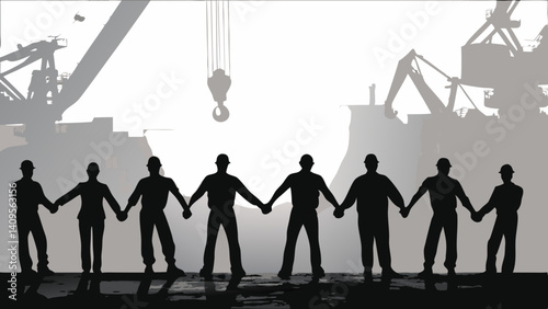 Unity in Shadows – Silhouettes of Workers