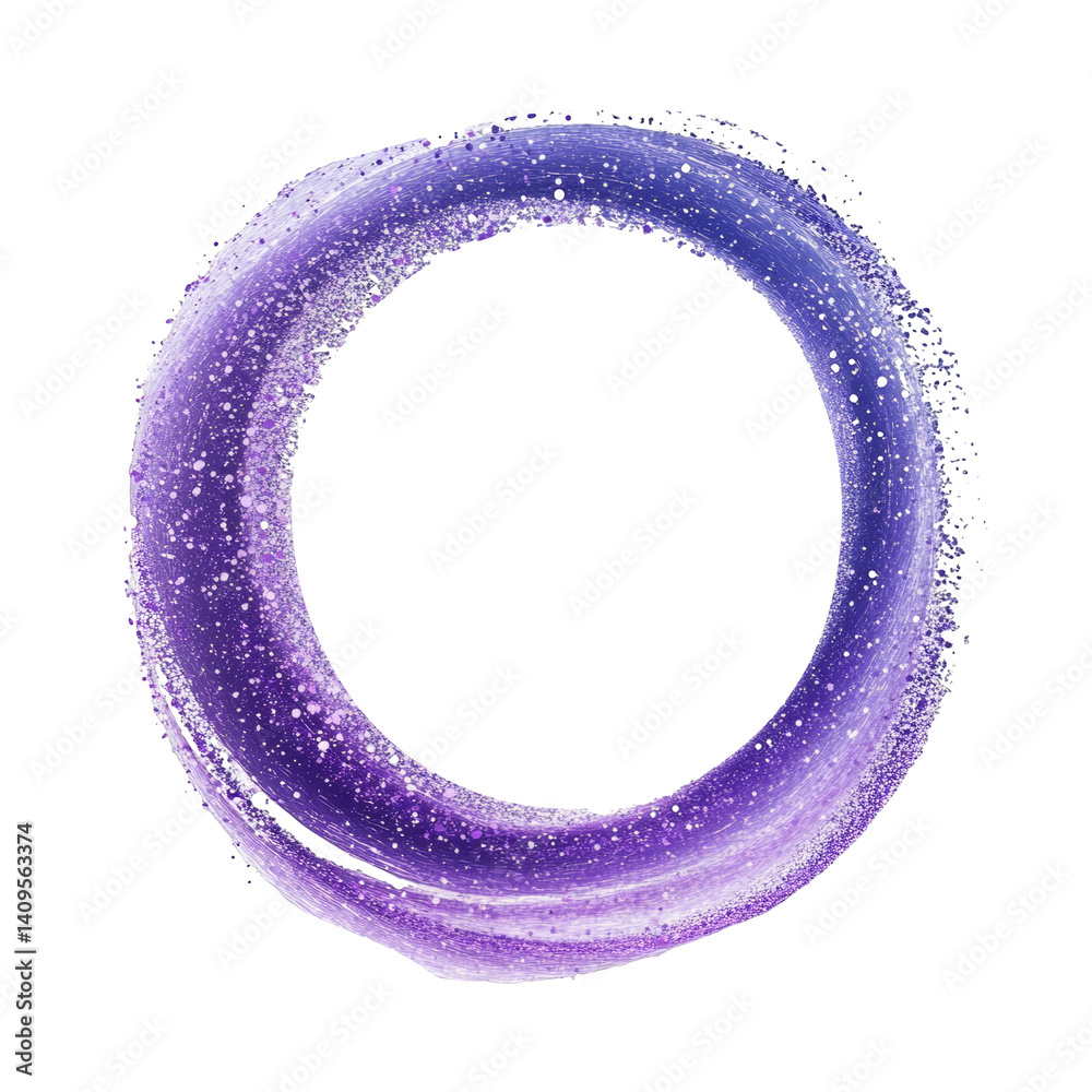 Purple glitter round frame Sparkling purple circle frame border with glitter effect isolated on white background for beauty products and social media posts designs Purple glitter round frame Sparkling purple circle frame border with glitter effect isolated on white background for beauty products and social media posts designs
