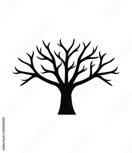 Bare Tree Silhouette: Minimalist Symbol of Nature and Resilience