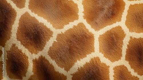 Close-up view of a giraffe's patterned hide.