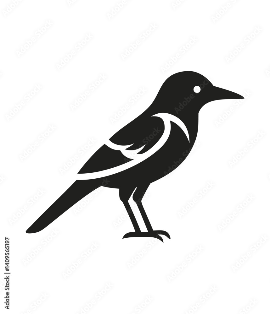 Fototapeta premium Bird Silhouette: Minimalist Nature-Inspired Design