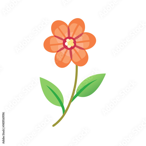 Cartoon orange flower vector on a black background