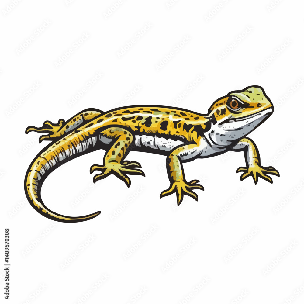 Fototapeta premium Yellow Spotted Lizard Reptile Illustration. Vector Image
