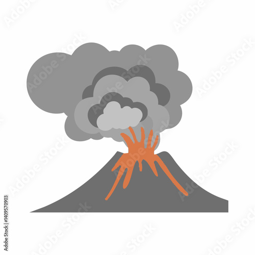 Volcanic Eruption Illustration. Vector Image