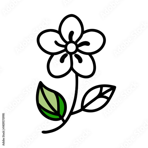 Minimalist Green Leaves Logo on Black Background Vector