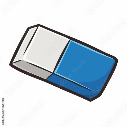 Two-tone rectangular eraser illustration. Vector Image